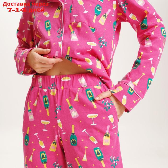 Пижама новогодняя женская (рубашка и брюки) KAFTAN "Шампанское", размер 48-50 - фото 4 - id-p227123806
