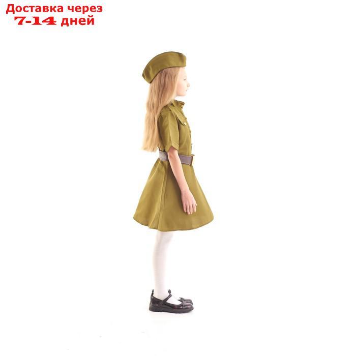 Платье военное для девочки, пилотка, ремень, 3-5 лет рост 104-116 см - фото 2 - id-p227129760