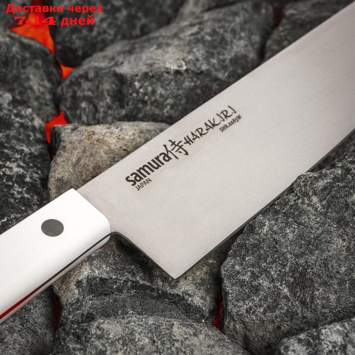 Нож Samura HARAKIRI шеф, лезвие 20,8 см, белая рукоять, сталь AUS-8 - фото 3 - id-p227012128