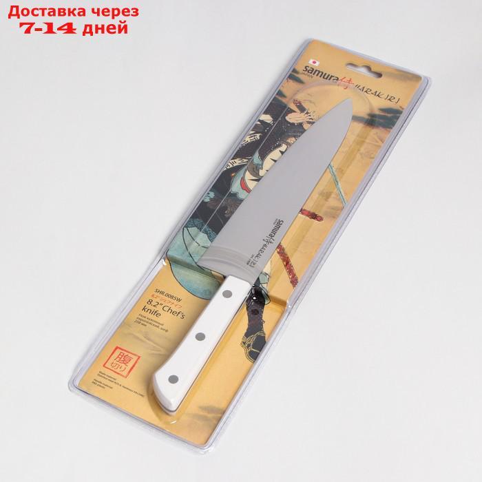 Нож Samura HARAKIRI шеф, лезвие 20,8 см, белая рукоять, сталь AUS-8 - фото 5 - id-p227012128