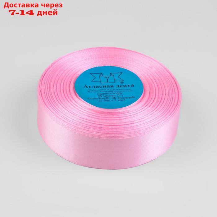 Лента атласная, 25 мм × 33 ± 2 м, цвет светло-розовый №067 - фото 2 - id-p227025973