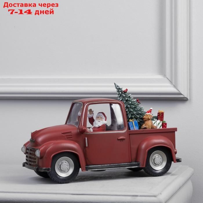 Фигура светодиодная "Дед Мороз и елка в машине", 29x16x12 см, USB, музыка, Т/БЕЛЫЙ - фото 2 - id-p227116625
