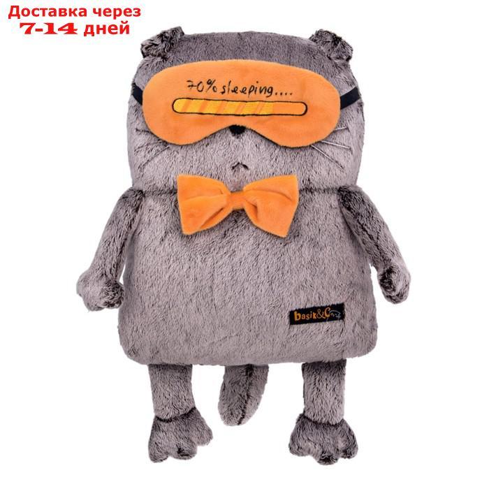 Мягкая игрушка "Кот-подушка в маске для сна", 34 см - фото 2 - id-p227121539