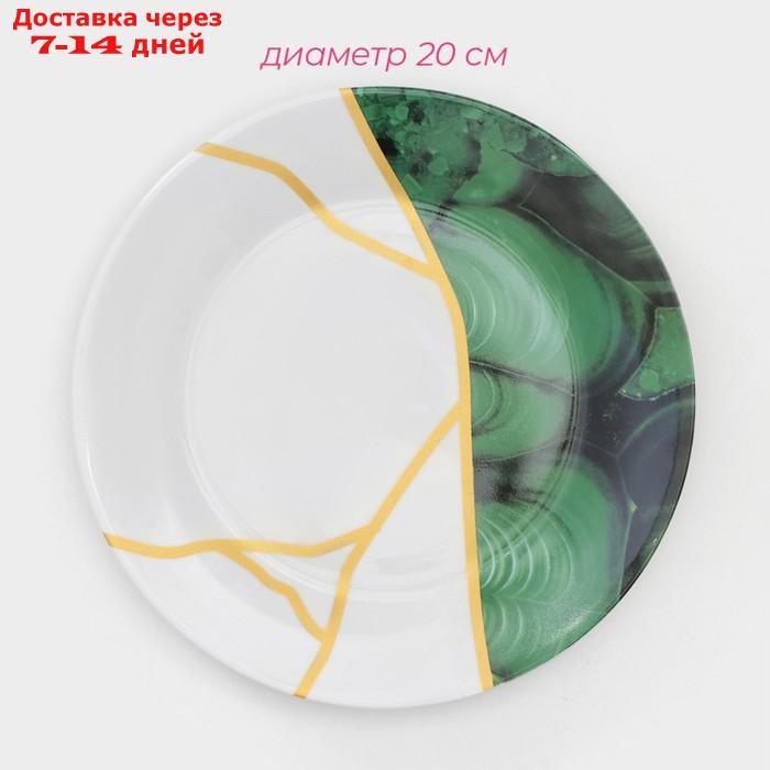 Набор тарелок Доляна "Малахитовая шкатулка", 18 предметов: 6 тарелок 20/25 см, 6 тарелок суповых - фото 4 - id-p227116635