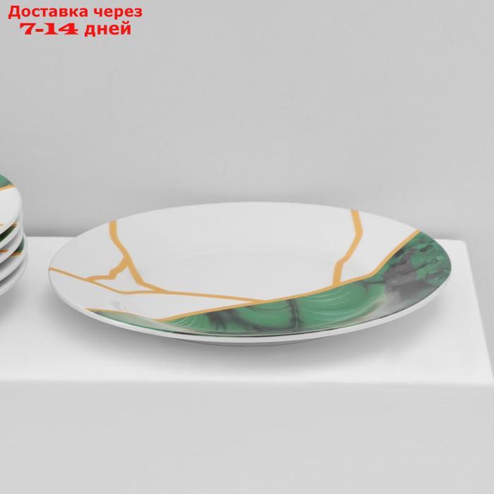 Набор тарелок Доляна "Малахитовая шкатулка", 18 предметов: 6 тарелок 20/25 см, 6 тарелок суповых - фото 9 - id-p227116635