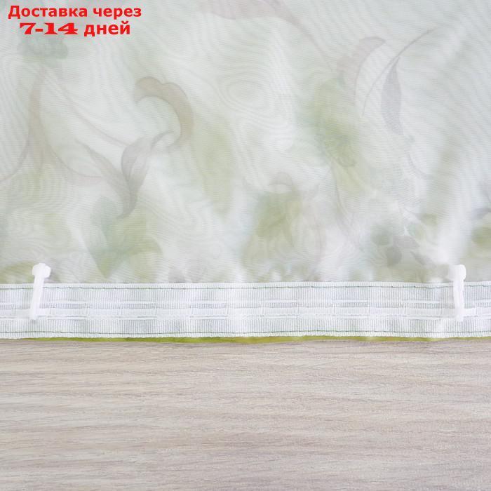 Комплект штор для кухни "Иллюзия", 300х150 см, цвет зелёный, принт микс - фото 6 - id-p226966190