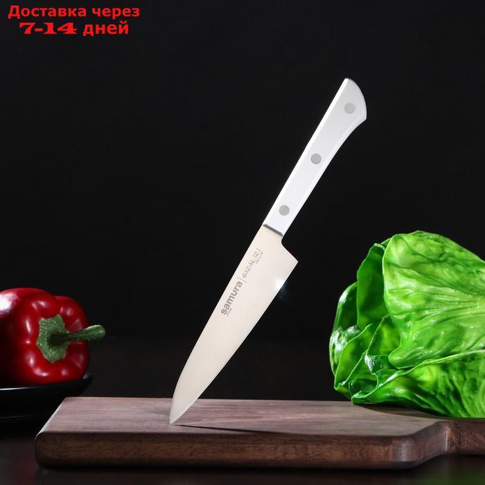 Нож кухонный универсальный Samura Harakiri, лезвие 12 см, белая рукоять, сталь AUS-8 - фото 1 - id-p227012139