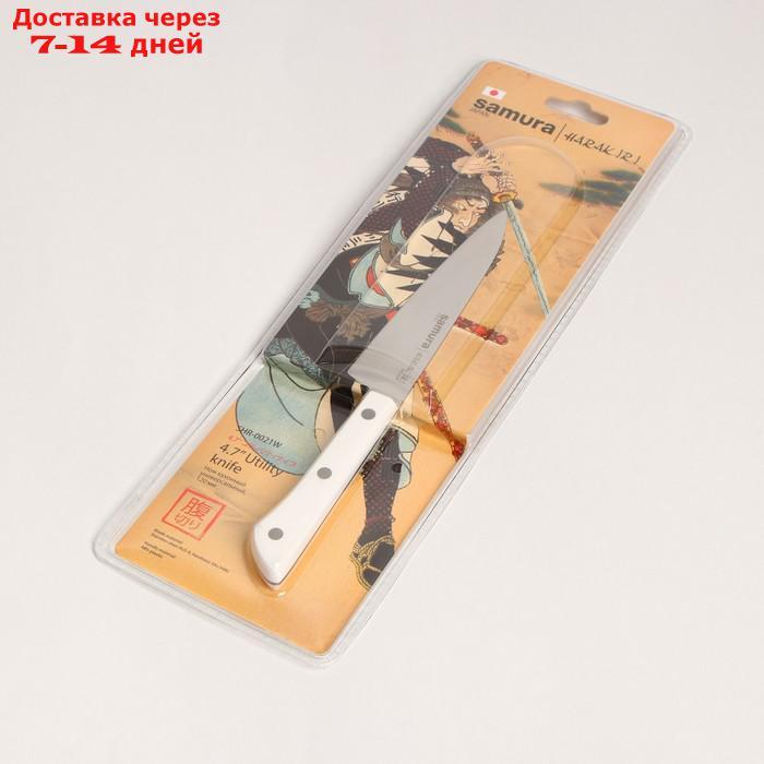Нож кухонный универсальный Samura Harakiri, лезвие 12 см, белая рукоять, сталь AUS-8 - фото 5 - id-p227012139
