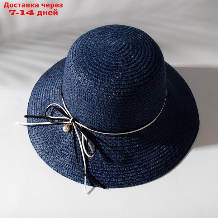 Шляпа с бантиком MINAKU цвет темно-синиё, р-р 56-58 - фото 1 - id-p227108759