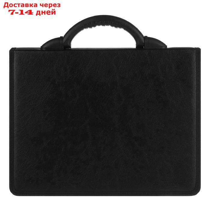 Портфель деловой "Вырица", 340 х 260 мм, искусственная кожа, чёрный - фото 4 - id-p226978692