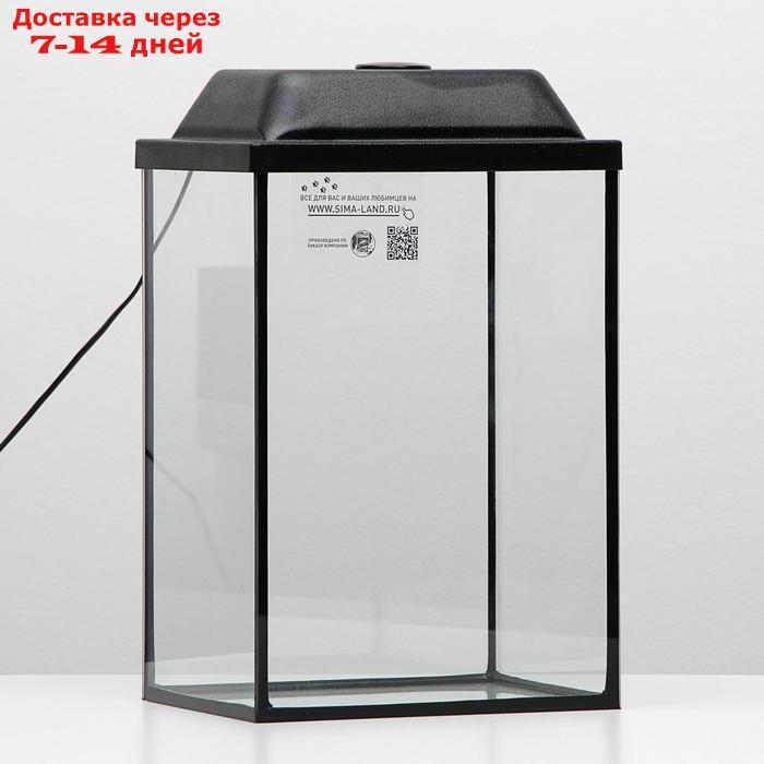 Аквариум колонна с крышкой, 24 литра, 28 х 21 х 40/45,5 см, чёрный - фото 1 - id-p227097851