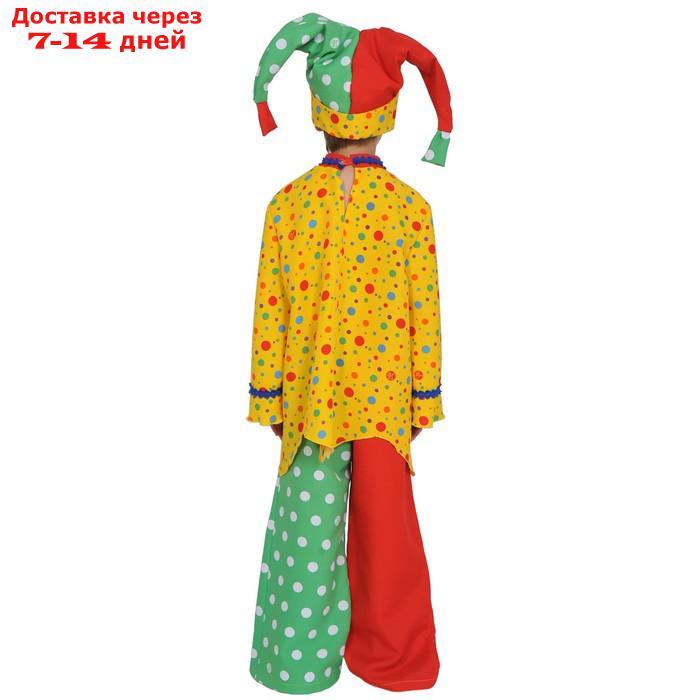 Карнавальный костюм "Скоморох", рубашка, брюки, колпак, рост 122-128 см - фото 3 - id-p227121557
