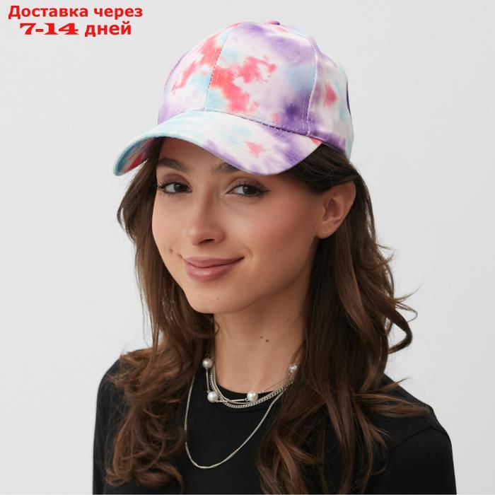 Кепка женская "Tie-dye" MINAKU цвет фиолетовый, р-р 56-58 - фото 1 - id-p227108766