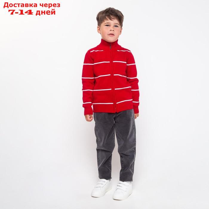 Джемпер для мальчика , цвет красный/белый, рост 116 см (6 лет) - фото 3 - id-p227123839