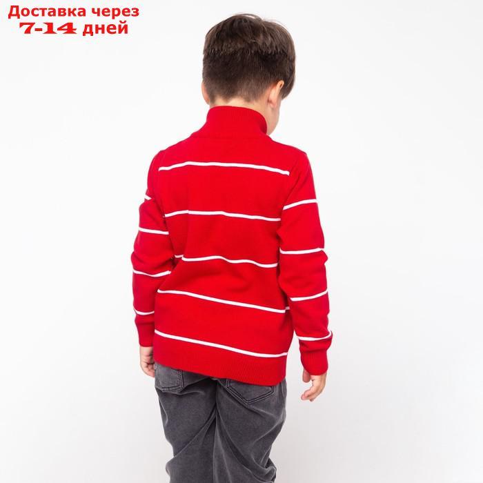 Джемпер для мальчика , цвет красный/белый, рост 116 см (6 лет) - фото 4 - id-p227123839