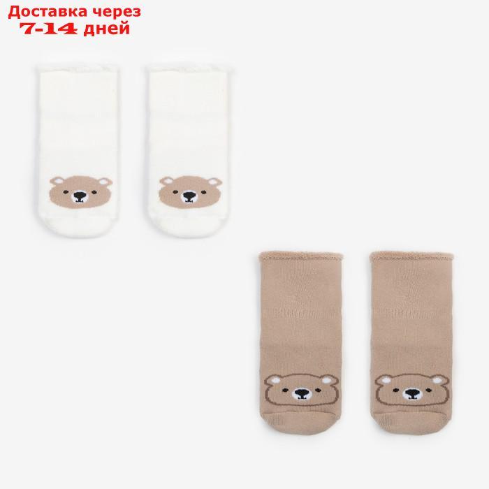 Набор детских махровых носков Крошка Я "Мишка", 2 пары, размер 10-12 см - фото 1 - id-p227123842