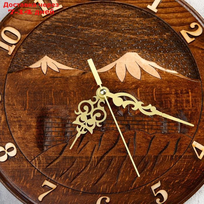 Часы ручной работы "Горы", 30 см, массив, Армения - фото 2 - id-p227120330