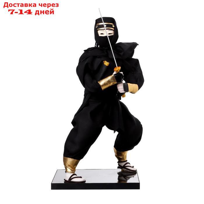 Кукла коллекционная "Чёрный ниндзя с мечом" 25х12,5х12,5 см - фото 5 - id-p226955976