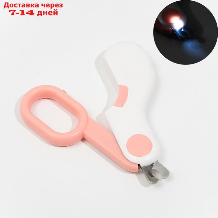 Когтерез - ножницы для животных с LED фонарём, розовый - фото 1 - id-p227126819