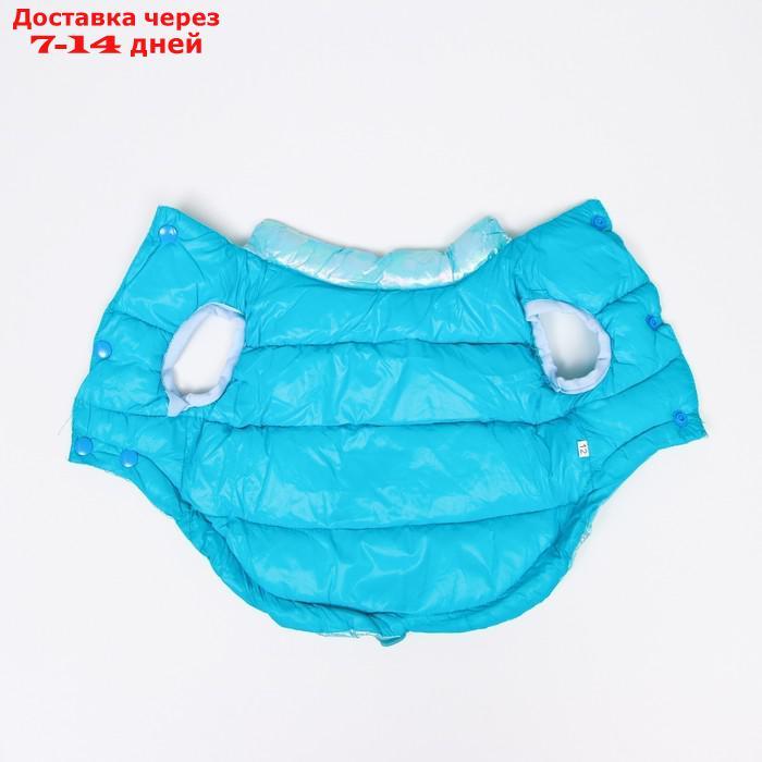 Куртка для собак двухсторонняя с утяжкой, размер 18(ДС 40 см,ОГ 50 см,ОШ 38 см),голубая - фото 8 - id-p227104881