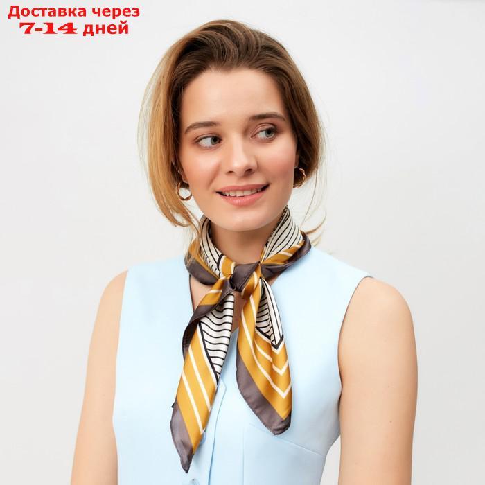 Платок женский MINAKU размер 70*70 см, цвет коричневый - фото 5 - id-p227122720