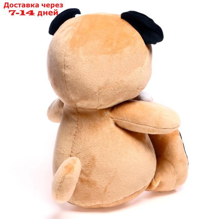 Мягкая игрушка "Собака Мопс", с косточкой, 25 см - фото 3 - id-p227128800