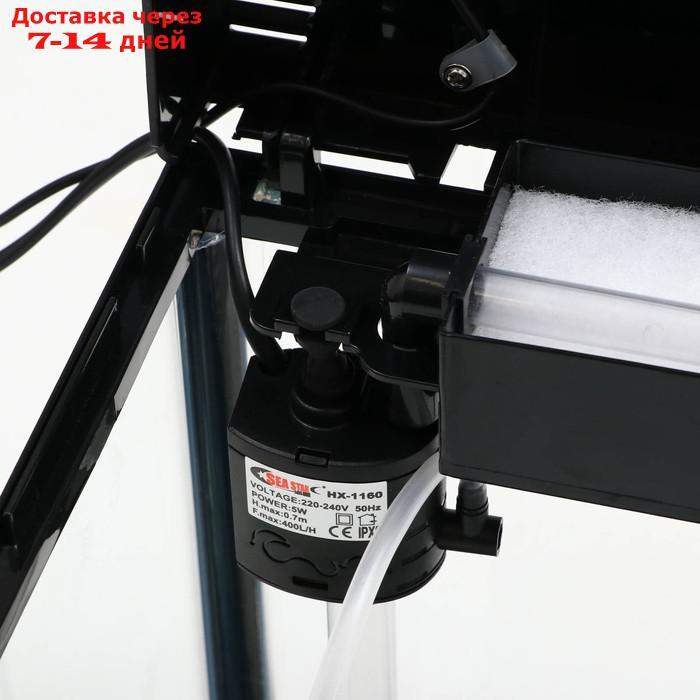 Аквариум SeaStar HX-240ZF, 12 л, черный (LED-лампа двухцветная, 3 Вт; Фильтр 200 л/ч) - фото 9 - id-p227097867