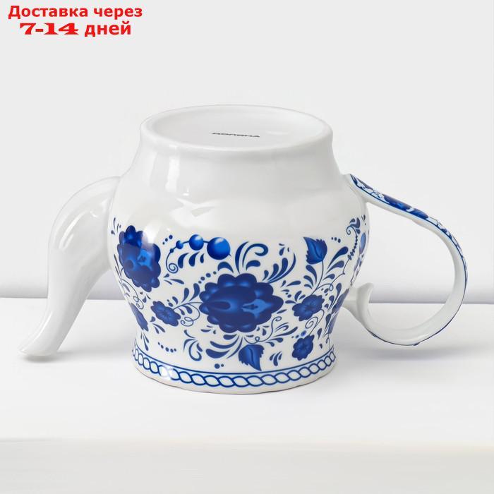 Сервиз чайный Доляна "Русский узор",13 предметов на подставке: 6 чашек 210 мл, 6 блюдец, чайник - фото 6 - id-p227012162