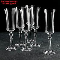 Набор бокалов для шампанского Bohemia Crystal "Грация", 190 мл, 6 шт
