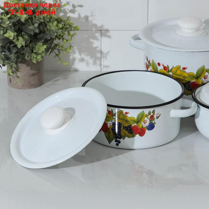 Набор посуды Сибирские товары "Ягодный чай", 3 предмета: кастрюли 2 л, 3,5 л; ковш 1,5 л - фото 2 - id-p227012168