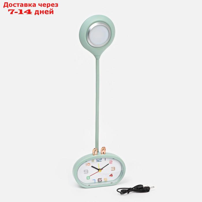 Часы-светильник "Элеанор", с будильником, подсветкой, 800 мАч, 3 режима, дискретный ход, USB - фото 2 - id-p227130789