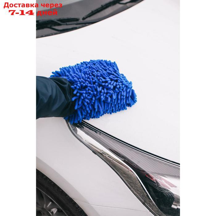 Варежка для мытья авто, микрофибра 24×19×4 см, микс - фото 2 - id-p227106954