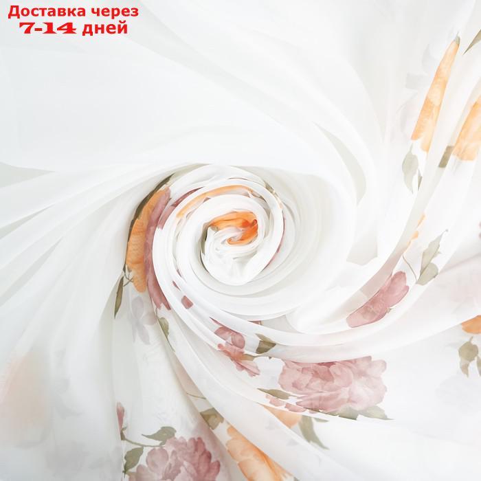 Комплект штор для кухни "Акварель", 280х160 см, цвет персиковый - фото 2 - id-p226967482