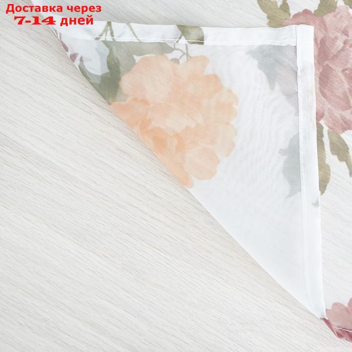 Комплект штор для кухни "Акварель", 280х160 см, цвет персиковый - фото 3 - id-p226967482