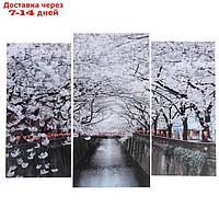 Модульная картина "Цветущие деревья" (2-25х52; 1-30х60) 60х80 см
