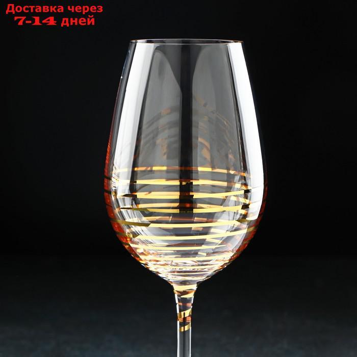 Набор бокалов для вина Bohemia Crystal "Золотая спираль", 350 мл, 2 шт - фото 3 - id-p227012173