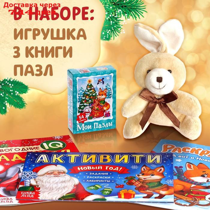 Подарочный набор "Посылка от Деда Мороза": книги + игрушка + пазл - фото 3 - id-p227104896