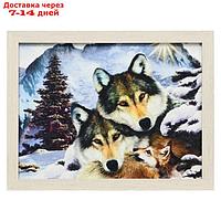 Гобеленовая картина "Семья волков" 34*44 см