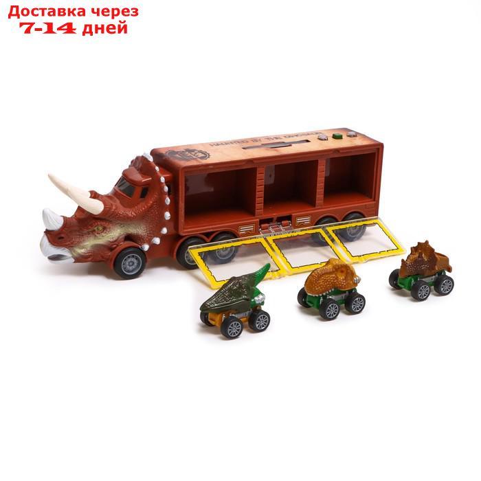 Грузовик инерционный "Динозавр", с 3 машинами, свет и звук - фото 5 - id-p227123859