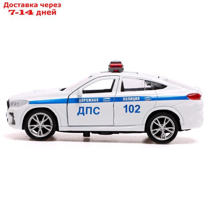 Машина металлическая "BMW X6 полиция", 12 см, двери, багаж, инерц, белый X6-12POL-WH - фото 2 - id-p227123864