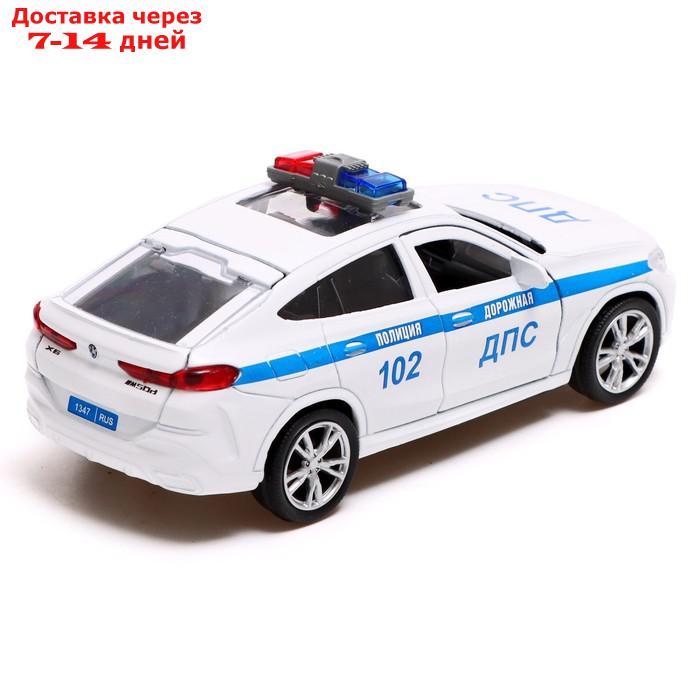 Машина металлическая "BMW X6 полиция", 12 см, двери, багаж, инерц, белый X6-12POL-WH - фото 3 - id-p227123864