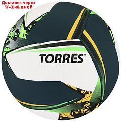 Мяч вол. "TORRES Save" арт.V321505 р.5, синт.кожа (ПУ), гибрид, бут.кам, бело-зелено-желный