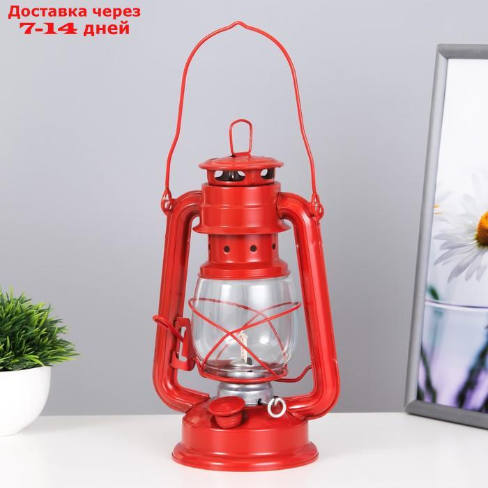 Керосиновая лампа декоративная красный 11,5х15х23 см