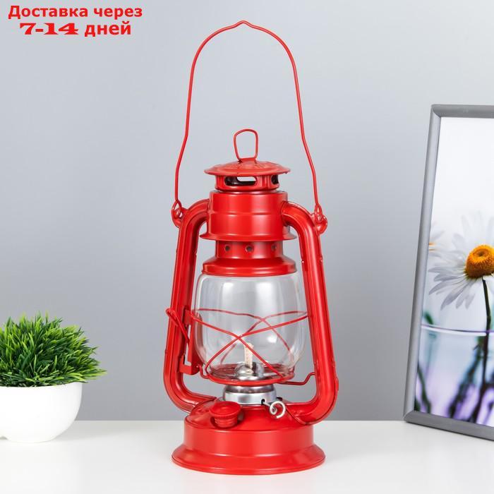 Керосиновая лампа декоративная красный 14х18х27,5 см - фото 1 - id-p227127840