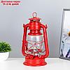 Керосиновая лампа декоративная красный 14х18х27,5 см, фото 3