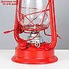 Керосиновая лампа декоративная красный 14х18х27,5 см, фото 5