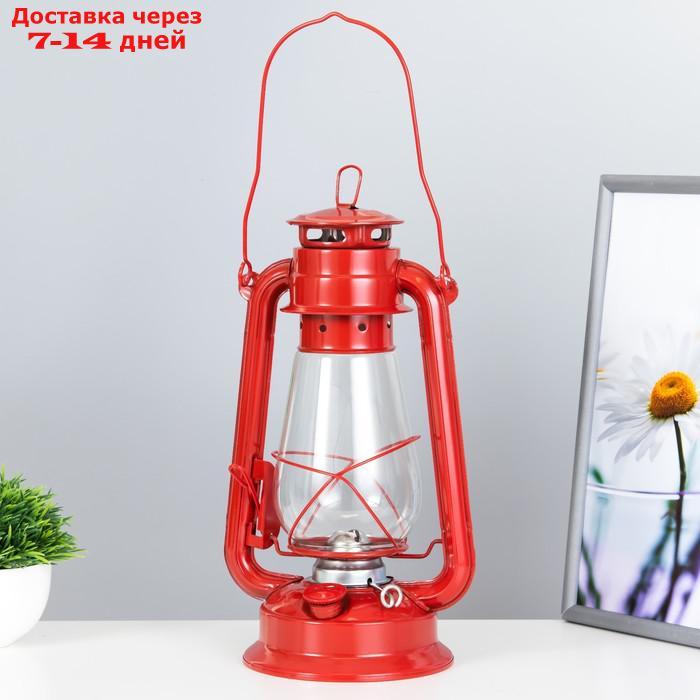 Керосиновая лампа декоративная красный 14х18х30 см - фото 1 - id-p227127845