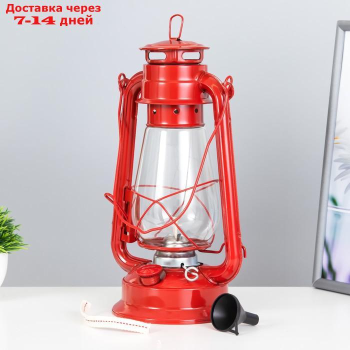 Керосиновая лампа декоративная красный 14х18х30 см - фото 4 - id-p227127845