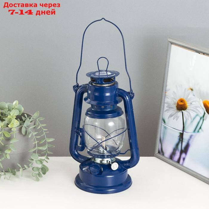 Керосиновая лампа декоративная синий 14х18х27,5 см - фото 1 - id-p227127847