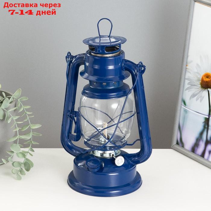 Керосиновая лампа декоративная синий 14х18х27,5 см - фото 3 - id-p227127847